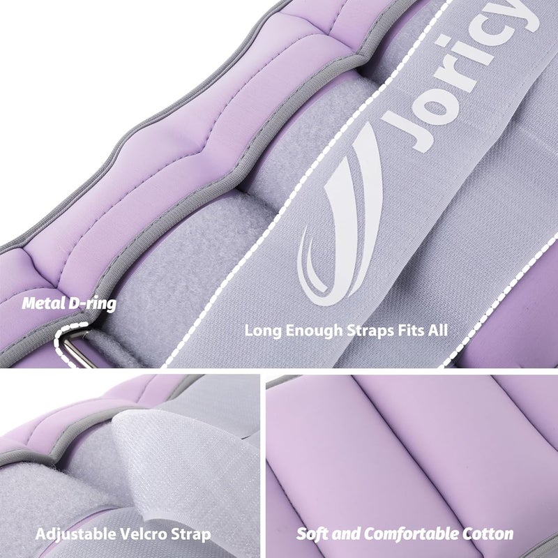 JORICY Adjustable Ankle Weights for Women Men 1/2/3/4/5/6/8/10/12/20 LBS 1 Pair Wrist Leg Arm Weights with Removable Weight Strength Training Weight for Walking Running Fitness Physical Therapy - Image 2